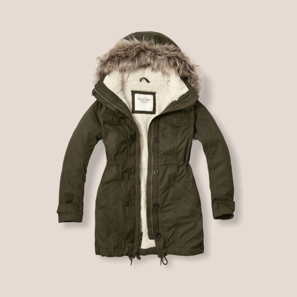 Abercrombie and Fitch Olive Green Parka